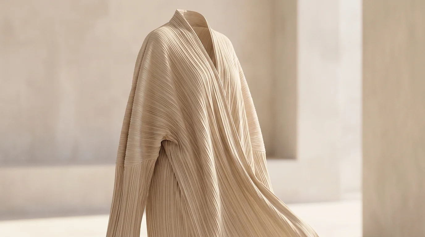 Robe Midi Plissee en Polyester Recycle